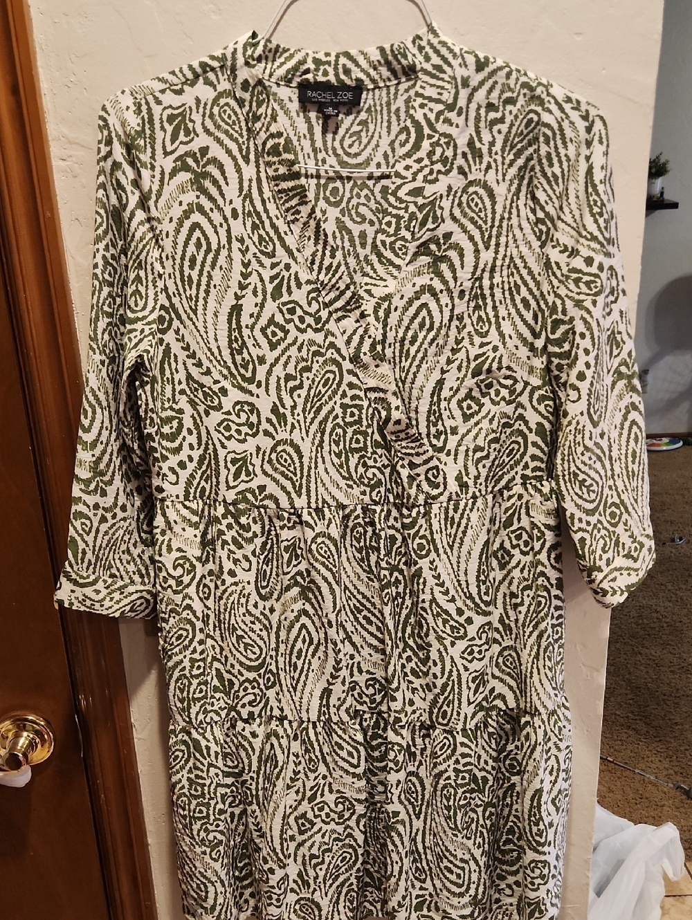 Rachel Zoe Olive Paisley Tiered Midi Dress